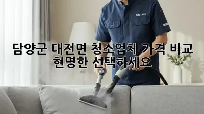담양군 대전면 청소업체 가격 비교: 현명한 선택하세요!